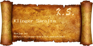 Klinger Sarolta névjegykártya
