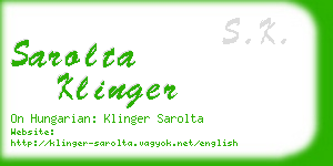 sarolta klinger business card